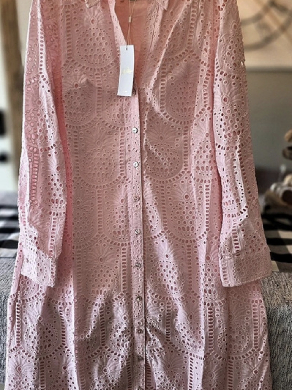 Lilly Pulitzer Eira Midi Shirtdress Eyelet Shirtdress in Pink Size 6 NWT